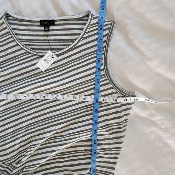Talbots Asymmetrical Striped Scoop-neck Sleeveless Front-tie Midi Dress Sz Small - Picture 5 of 5